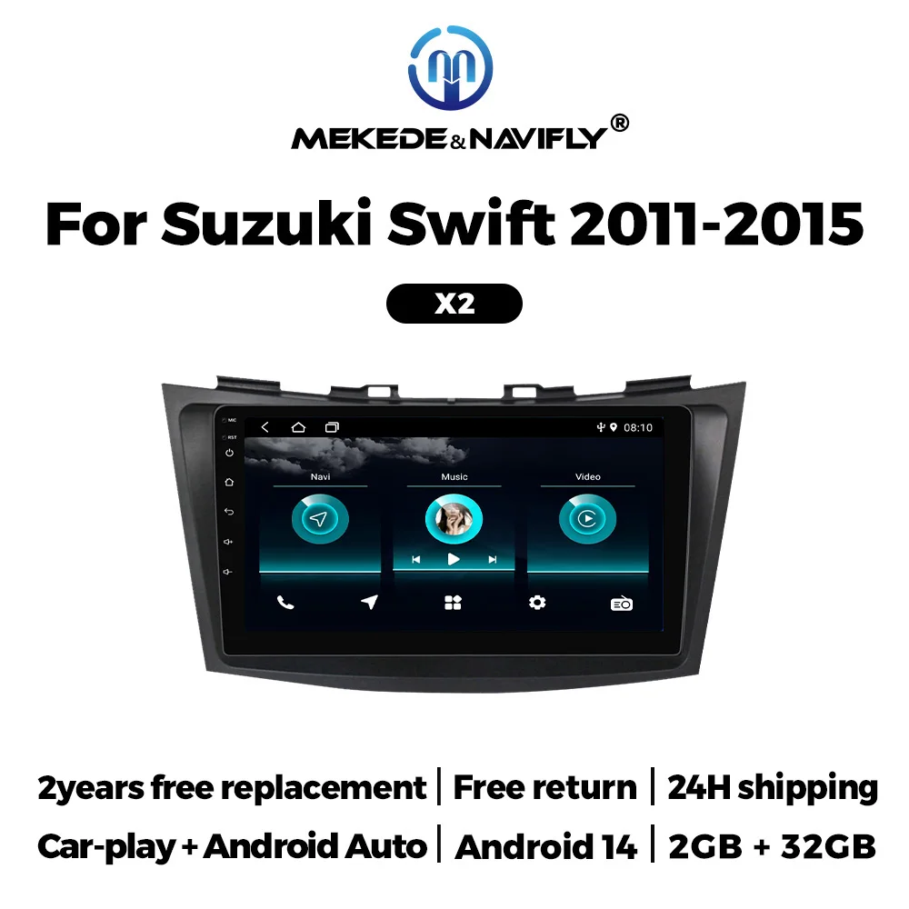 

MEKEDE Android14 Car radio For Suzuki Swift 2011-2015 Multimedia GPS Navigation player Wireless CarPlay Android Auto WIFI +BT