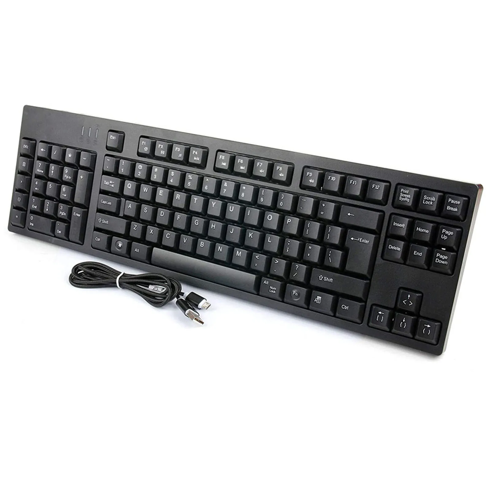 109 Keys Ergonomic Keyboard Left Handed Keyboard Wired Full-size Keyboard Dual USB Interface Improve Work Efficiency