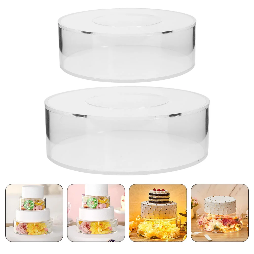 

2 Pcs Cake Stand Buffet Table Stands Round Wedding Party Risers Cupcake Display Fillable Rack For Food