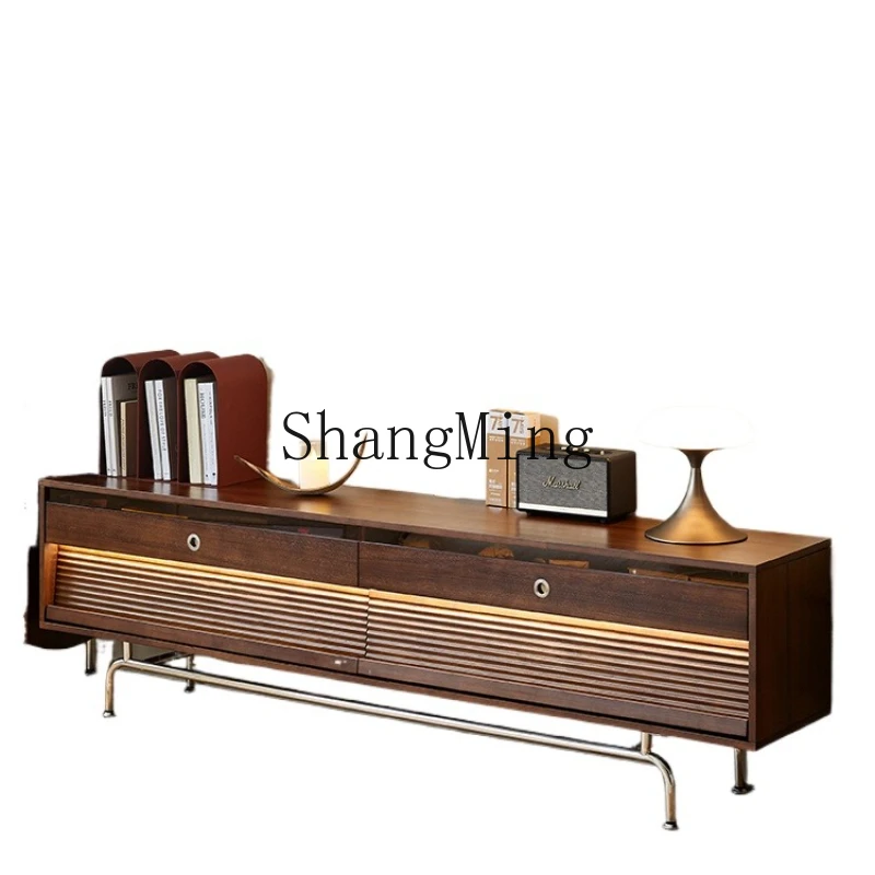 

ZYY retro solid wood TV storage locker integrated floor TV cabinet