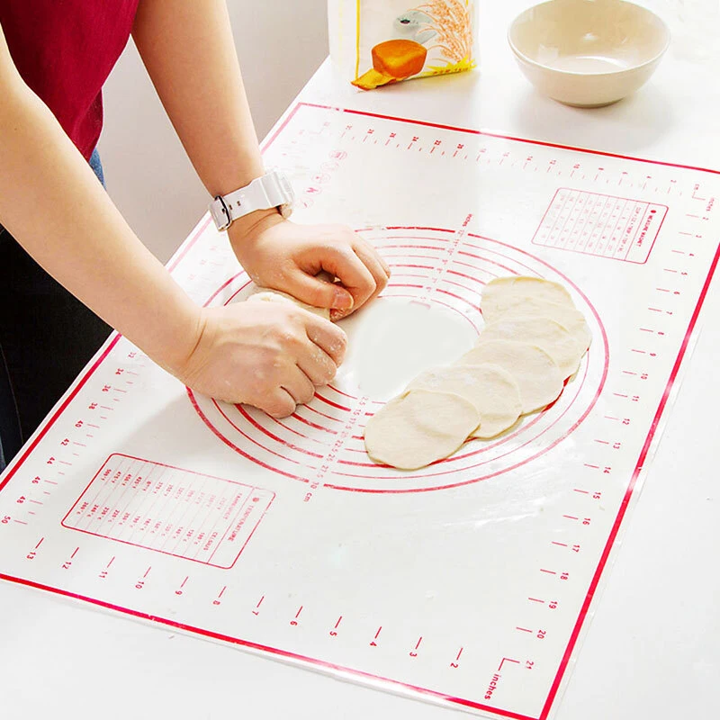 Food Grade Silicone Kneading Pad Anti-slip Non-stick Surface Chopping Board Pad Rolling Pad Baking Cooking Flour Mat With Scale