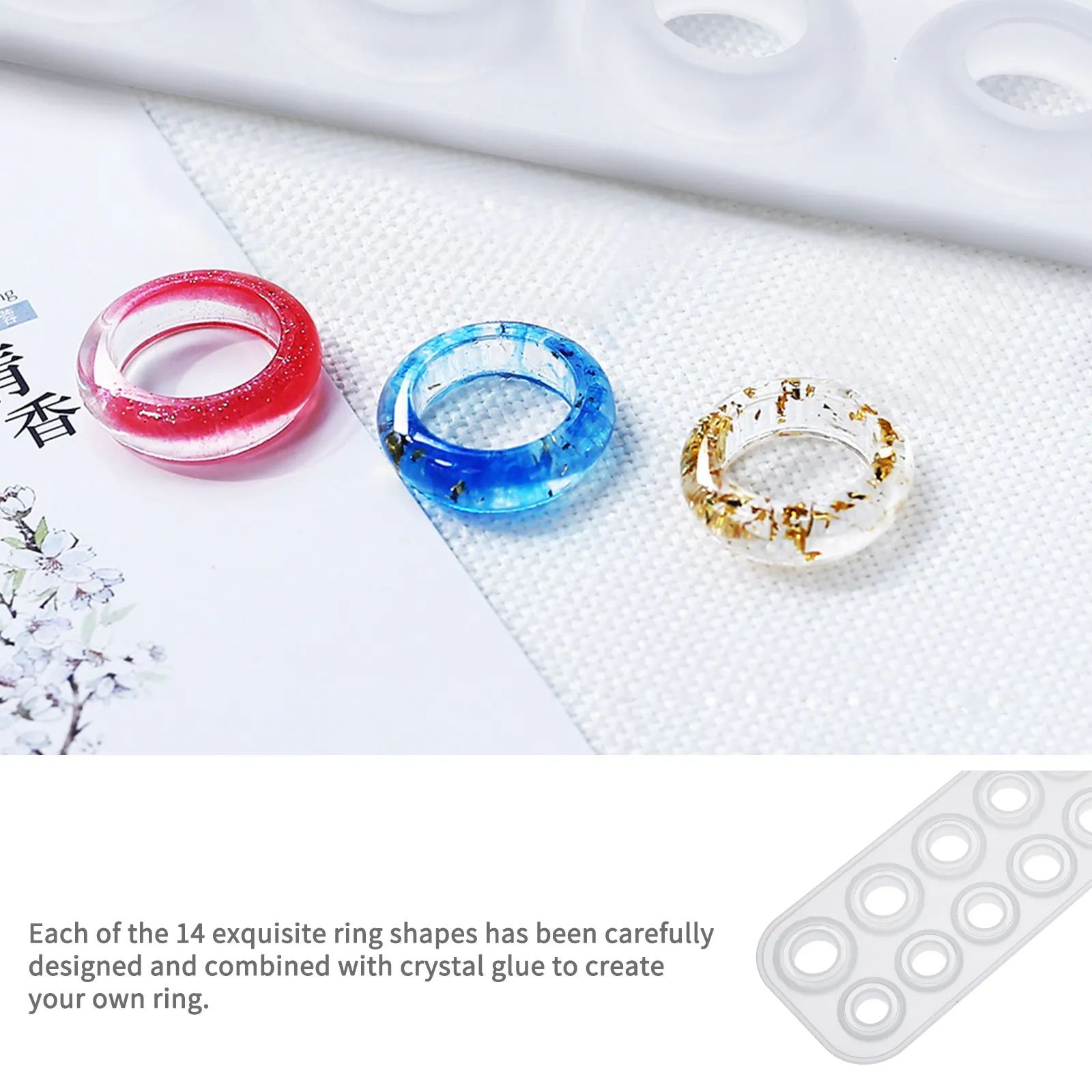 

Safe Non-Toxic Silicone Ring Mold Kit for DIY Epoxy Jewelry Making Multiple Hole Sizes Resin Casting Mold Jewelry Ring Molds