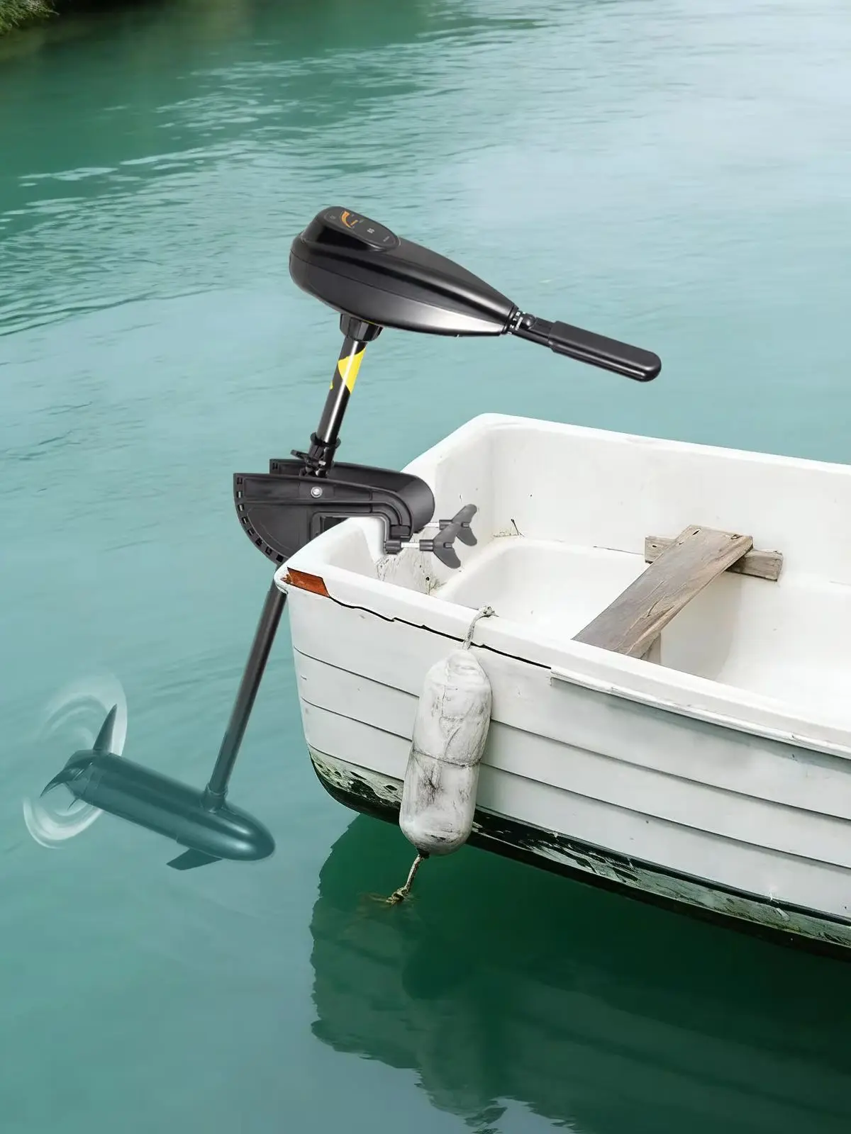 12V 800W Elektrischer Außenbordmotor 1900 U/min Einstellbarer Kollisionsschutz Geräuscharmer Motor für Kajak Schlauchboot Angelboot Wassersport