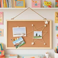 Advertising Display Cork Board, Retro Frame Style, Single-sided Photo Wall, Office & School Display Supplies