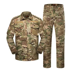 Tactical Camo Uniform BDU Shirt Pants SetOutdoor HuntingTraining Hiking Clothes Airsoft Sniper Clothing Combat Ghillie Suit