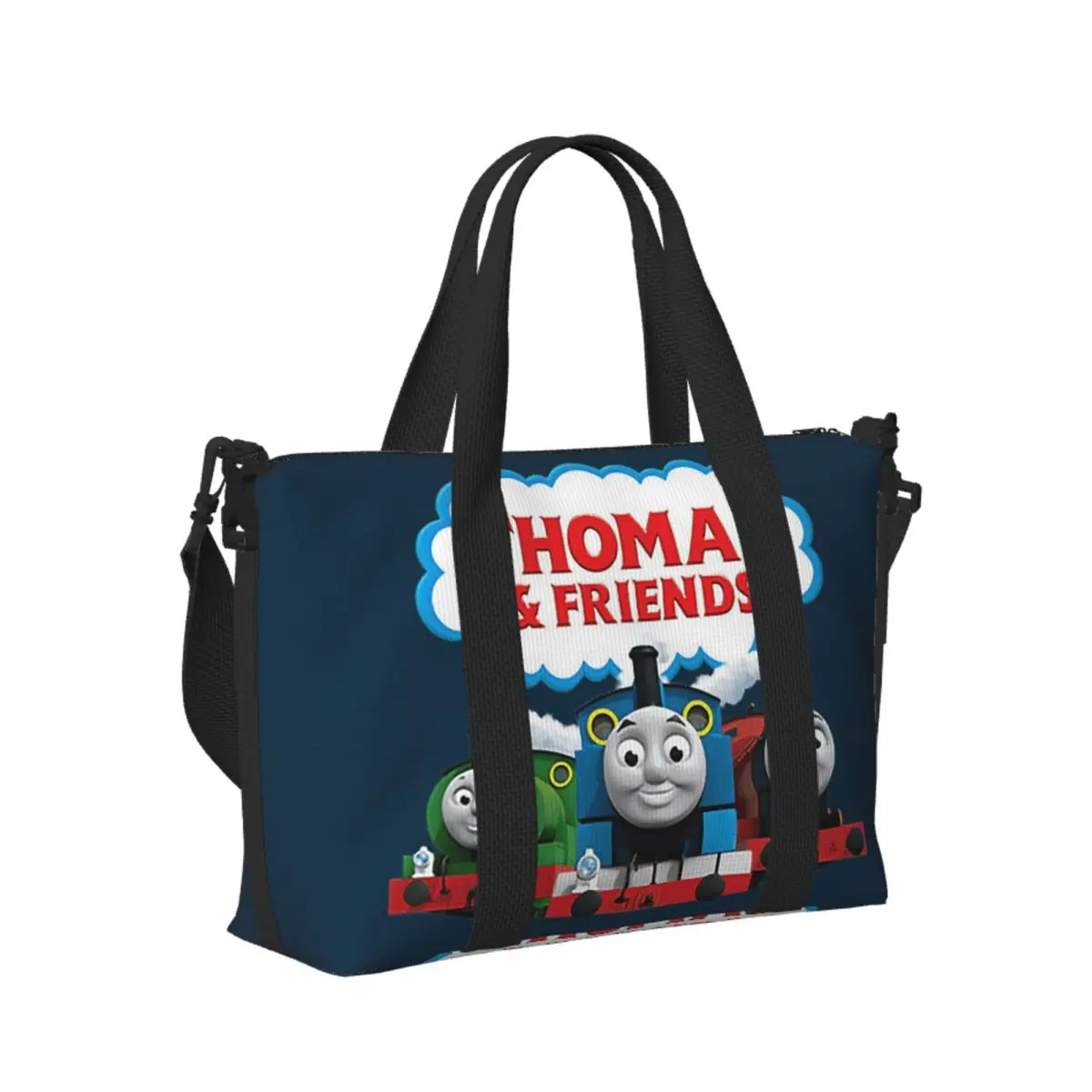 

Пляжная дорожная сумка Thomas The Train на заказ, большая вместительная сумка-тоут для тренажерного зала, йоги, женская дорожная сумка для покупок