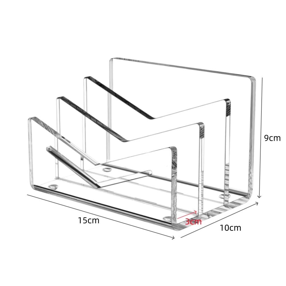 Acrylic Mail Sorting Station for Home or Office With Fixed Compartment Layout and Non-Sliding Base for Consistent Desk Placement