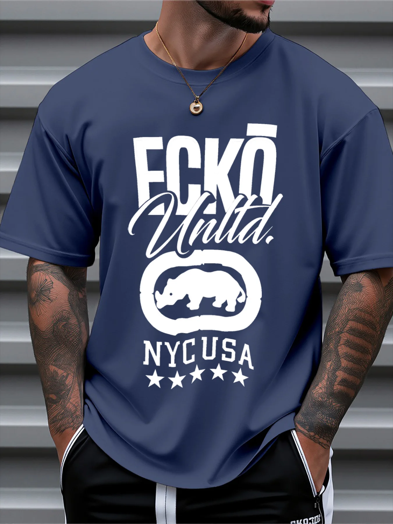 

T Shirt For Man 100% Cotton Summer ECKO Unltd NYC USA Print Casual Slim Fit Round Neck Short Sleeved T-shirt Top