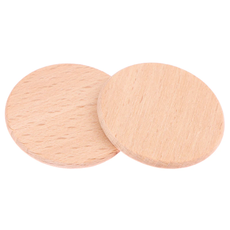 10Pcs 3.8cm Round Disc Unfinished Wood Circle Wood Pieces Cutouts Wooden DIY Ornaments For Craft Supplies Decoration