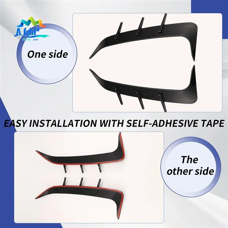 

A66P-1 Pair Rear Bumper Spoiler Air Vent Cover Side Canard Rear Bumper Spoiler For BMW X6 G06 2019-2023 Bright Black