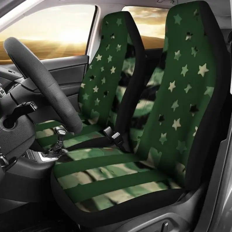 Camouflage,American Army Flag Design, Car Accessories, Gift for Her, Custom Seat Covers, Custom Made Cover, Front Car Covers, Ca