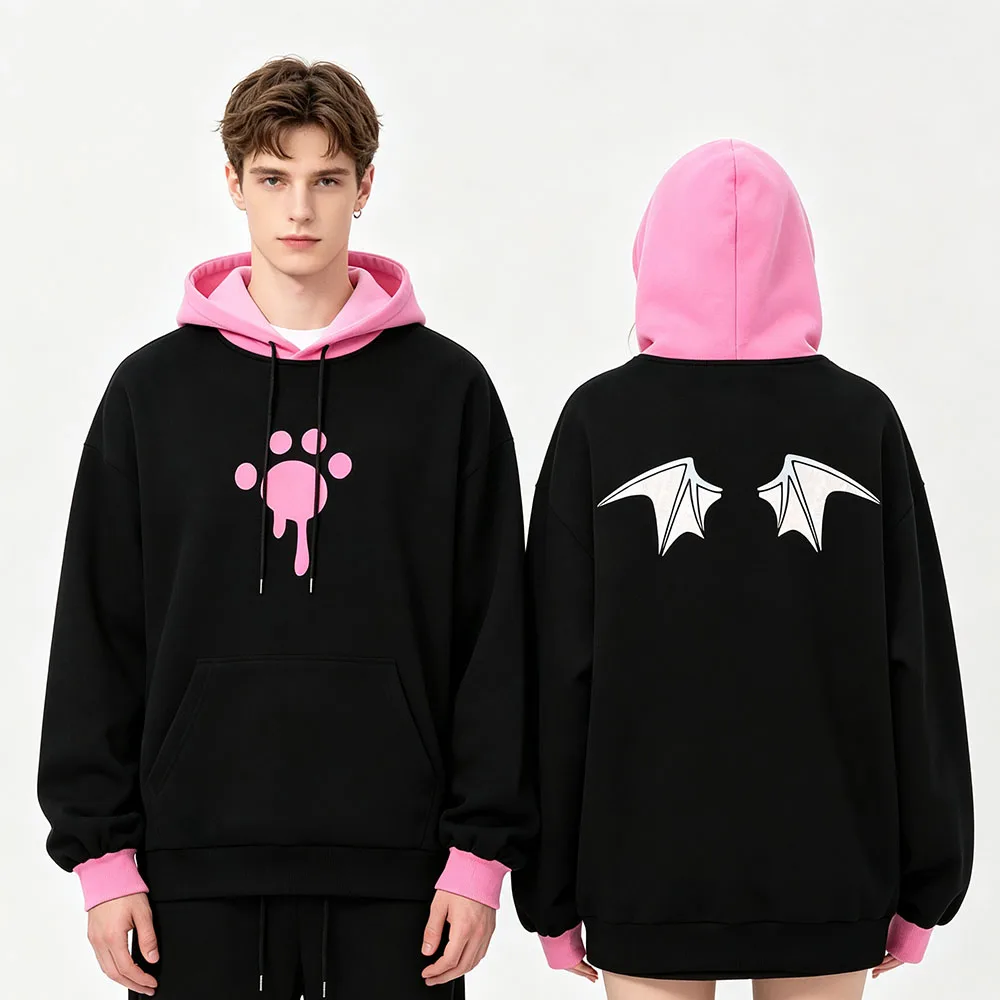 EMBERLYNN HOODIE BLACK/PINK Helluva Boss Cosplay Costum Hoodies Men Women Clothing Long Sleeve Graphic Print Merch Sweatshirts