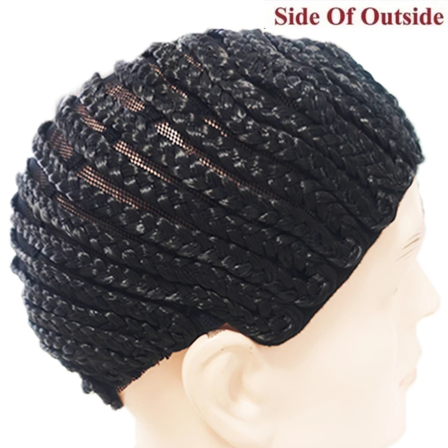 

Breathable braided crochet hair braid wig cap for stable synthetic wigs (black), easy to sew braided wig cap