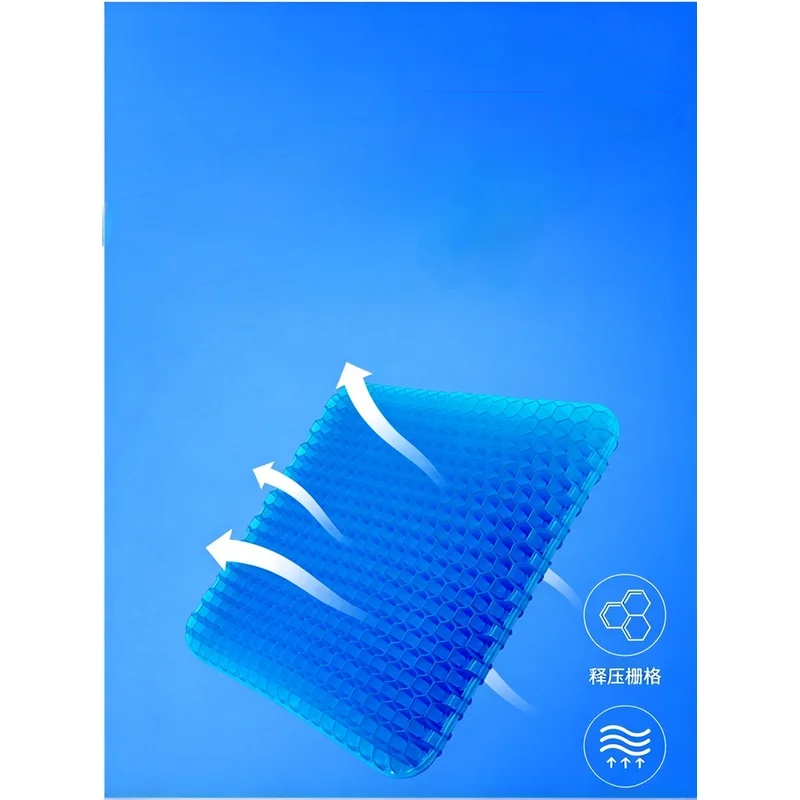 Honeycomb Structure Cooling Gel Seat Pad, Breathable Pressure Relief Cushion for Office Chair, Car Seat & Wheelchair