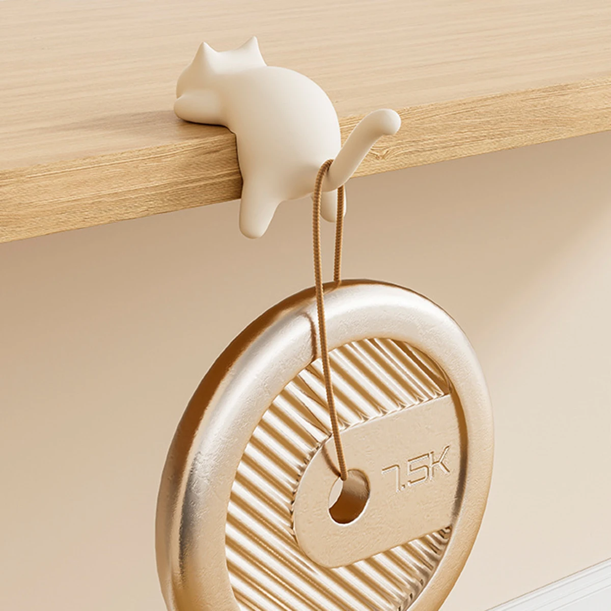 1Pc Colorful Cat-Shaped Desk Hooks - Removable Under Desk Backpack Hook,  Ideal For Cable Management In Kitchen, Bathroom