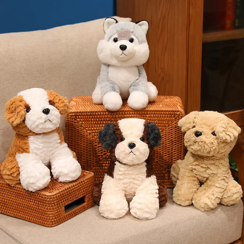 

Stuffed Toy Dogs Cute Lifelike Pet Dog Plush Toy Husky Poodle St. Bernard Dog Doll Children's Companion Toys Kid Birthday Gift