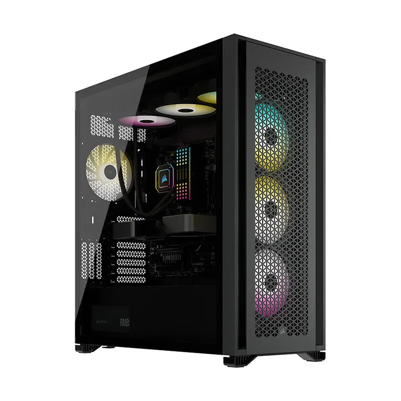 Black, tempered glass, heat dissipation reinforced chassis