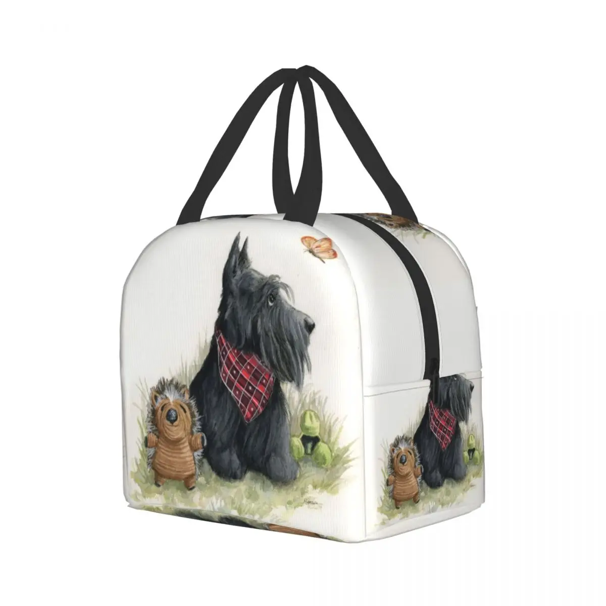 Scottish Terrier Resuable Lunch Boxes Women Multifunction Butterfly Scottie Dog Thermal Cooler Food Insulated Lunch Bag