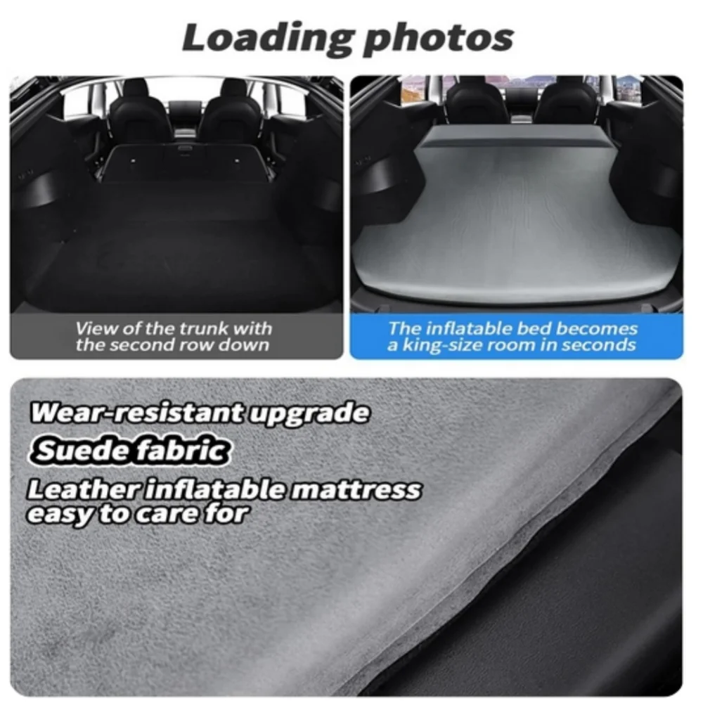 Inflatable Air Mattress For Tesla Model 3 2017-2024&Model Y 2017-2024, Self Inflating Sleeping Pad for Camping Memory Mattress