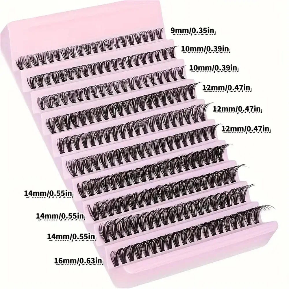 Single Cluster False Eyelashes Set with Eyelash Glue, 200 Sets of Natural Curling Eyelash Extension Accessories, Eye Makeup Accessories