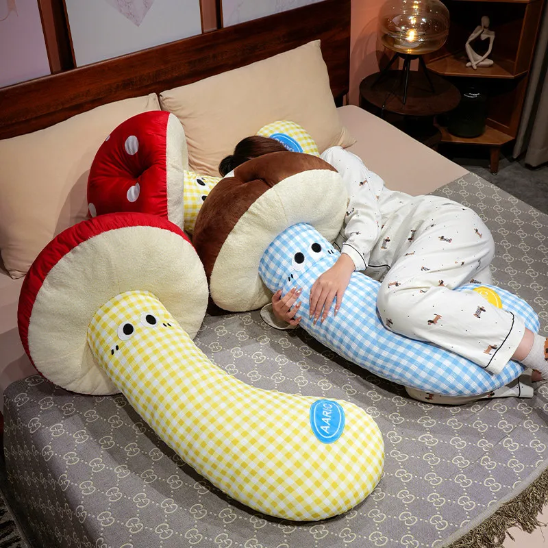 귀여운 버섯 인형 포옹 가능한 베개 부드러운 식물 버섯 스타일 수면용 인형 등받이 쿠션 홈 데코