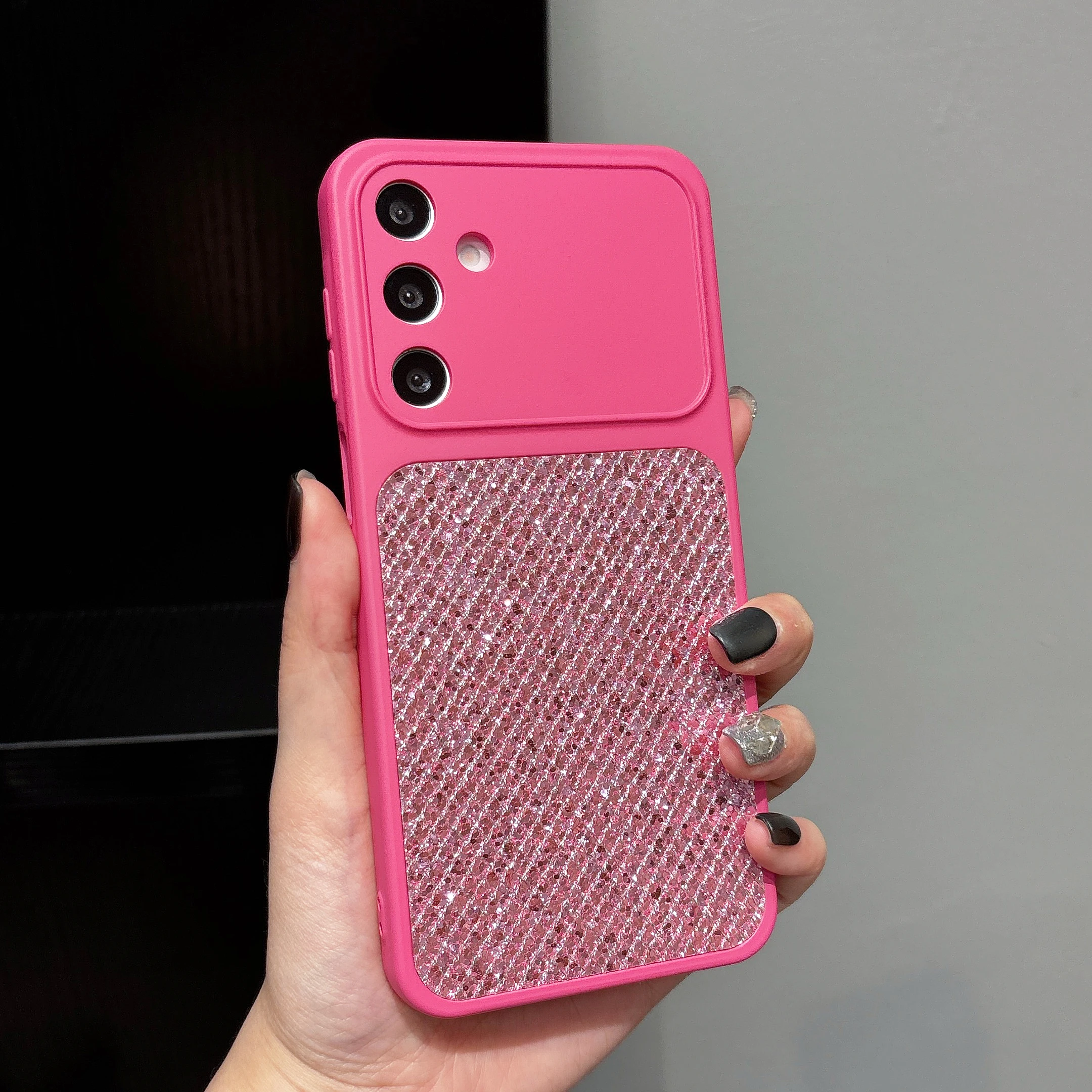 Luxuriöse Glitzer-Diamant-Textur Handyhülle für Samsung S26 S25 S24 S23 FE S22 Ultra Plus mit Linsenschutz Stoßfeste Schutzhülle