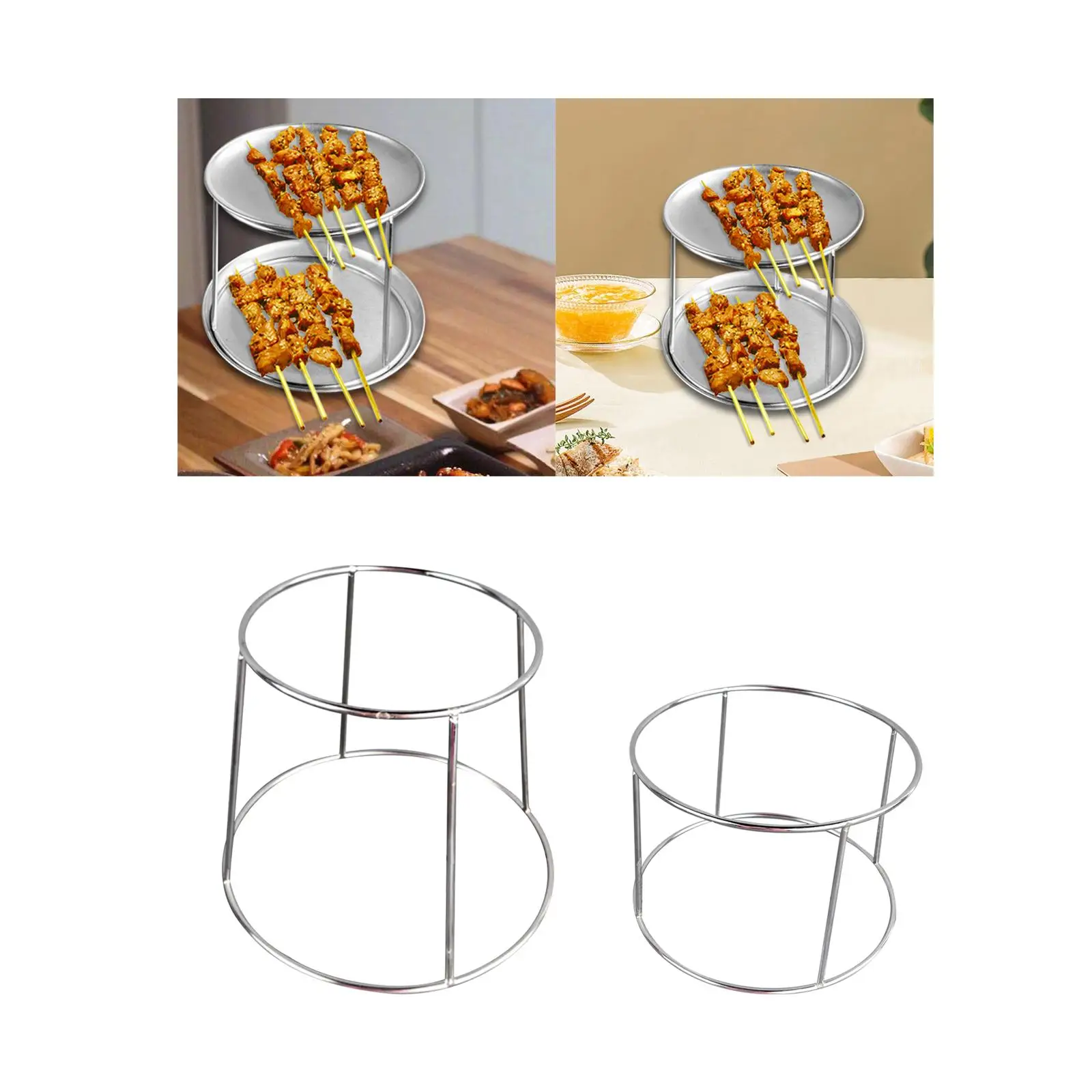 Food Serving Riser Tray Riser Lightweight Stand Multipurpose 2 Tier Seafood Tray Rack for Snack Pizza Dessert Cupcake Cafe