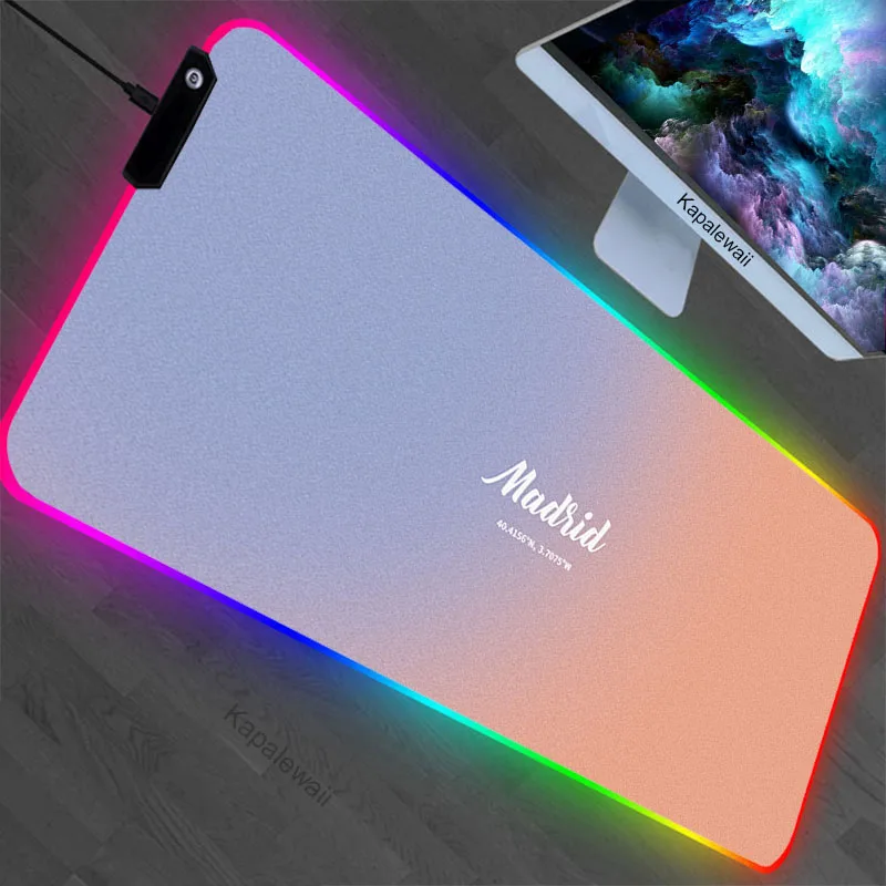 

Gaming Mouse Pad Gradual Change RGB Keyboard Desk Pad Art Mousepad 900x400 Computer Carpet Gamer PC Gamer Deskmat LED Backlight