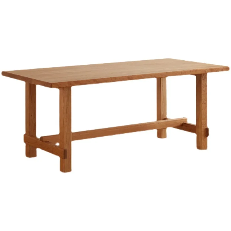 Customizable solid wood large board table log worktable dining table living room cherry wood rectangle