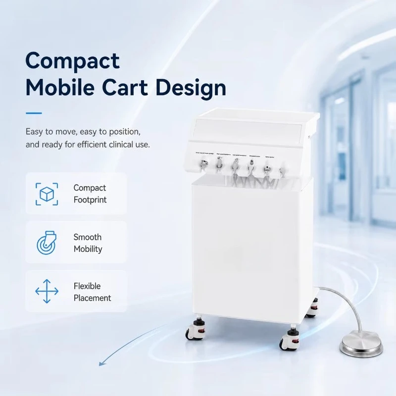 Veterinary  care compact mobile cart design, veterinary suction air compressor, portable electric  treatment instrum