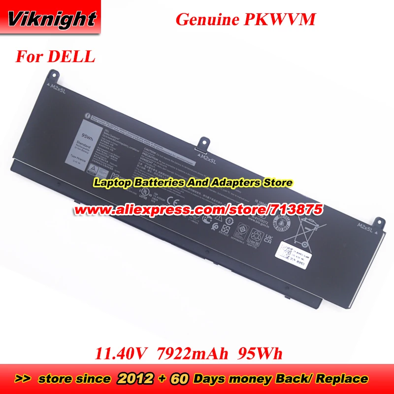 

Original PKWVM Battery for Dell Precision 7550 7560 7750 7760 PWKVM 68ND3 CR72X G5FJ8 J0VNR 11.4V 7922mAh 95Wh 3ICP5/62/85-2