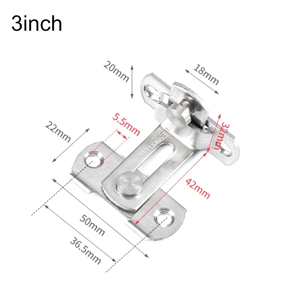 Door Lock Guard Latch Bolt 90 Degree Stainless Steel Toggle Latch Sliding Barn Door Lock Wine Cabinet Closet Right Angle Lock