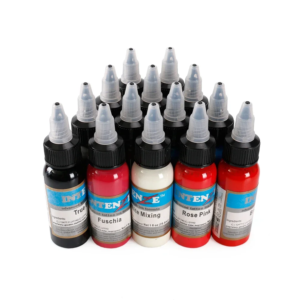 Tattoo Inkt 14 Kleuren Set 30Ml Fles Tattoo Pigment Kit Body Art Verf Tool