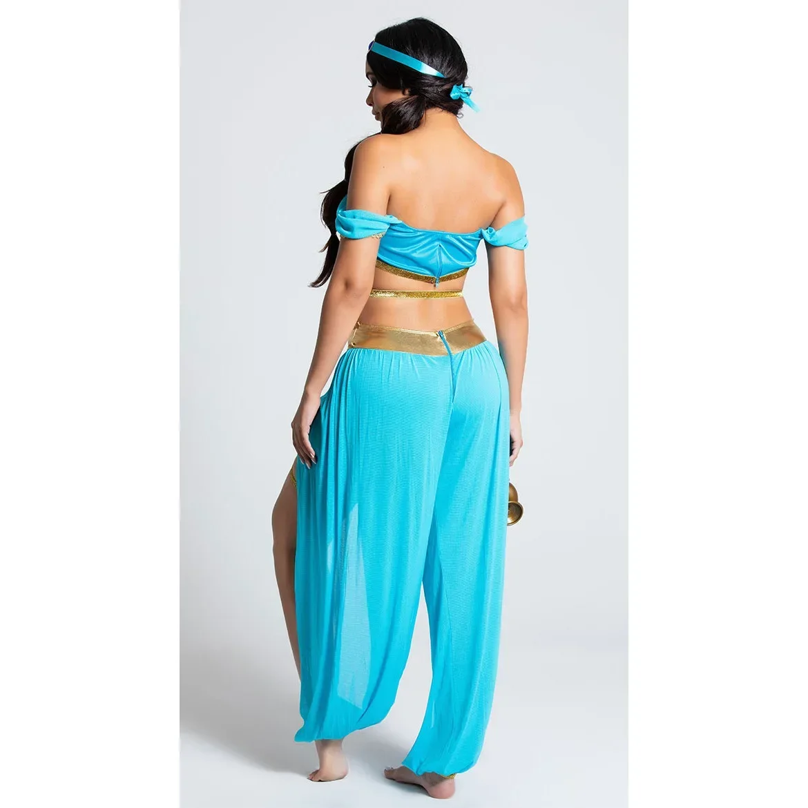 Nuovo Aladdin Genie Lampada Principessa Jasmine Festival Costume da festa Tema di Halloween Danza moderna Abbigliamento per uso speciale da donna