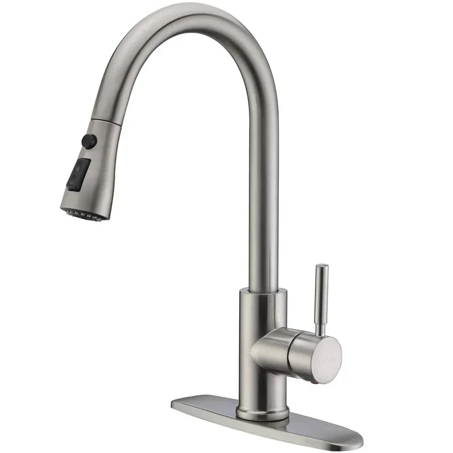 kitchen faucet stainless steel 304 water tap modern kichen  taps brass pull out sprayer