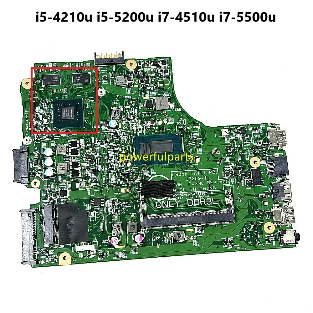 

13269-1 For Dell Inspiron 15 3542 3442 3543 3443 Motherboard i5 i7 Cpu With Graphic 066KRV 0X4X4V 0CHXGJ 0T7TC4 Working Good