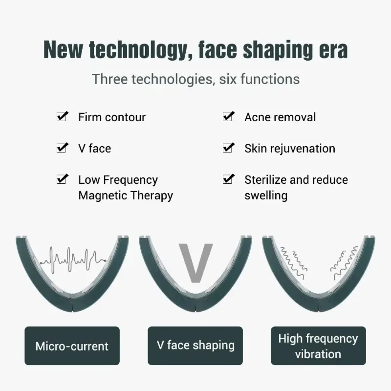 Micro Current เครื่องมือความงาม V-Household Face Thinning อุปกรณ์ Face-lifting Artifact เครื่องนวดหน้าด้วยรีโมทคอนโทรล