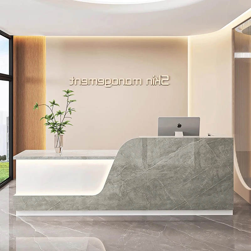 프리미엄 크리에이티브 뷰티 살롱 리셉션 데스크 독특한 스타일 서랍 리셉션 데스크 미용실 리셉션 사무용 가구