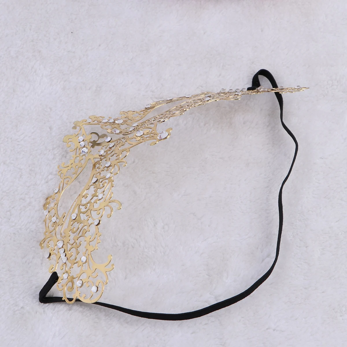 

Women Hollow Cut Rhinestone Half Face Mask Cosplay Costume Accessory For Halloween Carnival Masquerade Party Photo Prop Elegant