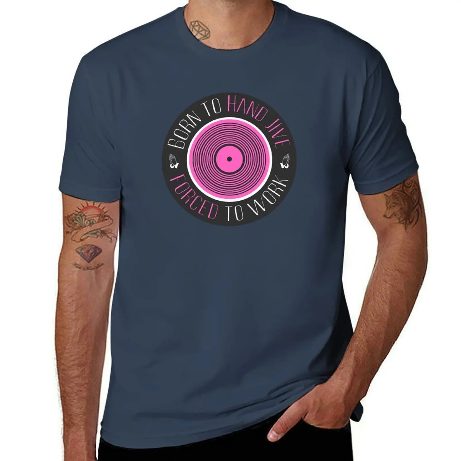 Camiseta Born to Hand Jive, Forced to Work, informal, para todo tipo de clima, manga corta