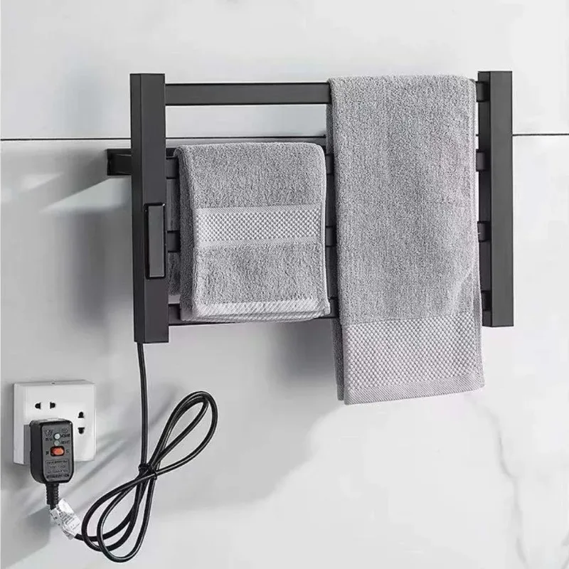 

Bathroom Black and White Intelligent Digital Display Temperature Adjustable Drying Heating Electric Towel Rack
