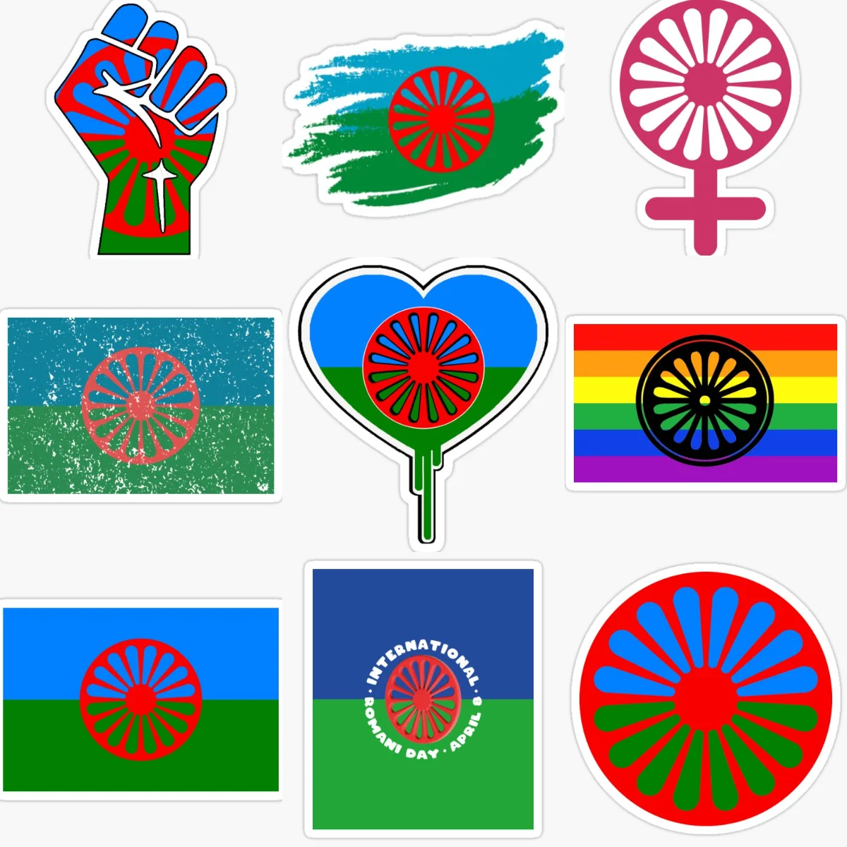 

Gypsy Gypsies Flag Creative PVC Car Stickers for Car Bicycle Motorcycle Fridge Wall Decoration Accessories