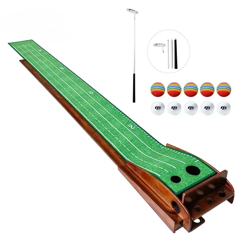 Golf Putting Set Putting Green Indoor Newly Office Golf Practice Putting Mat With Automatic Ball Return Track For Mini Games