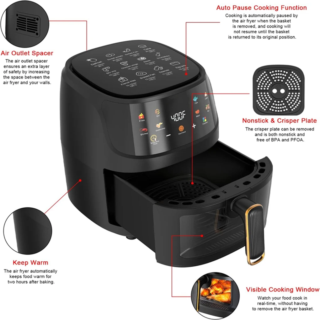 Prepare Delicious Everyone Air Fryer Oven Fryer On Fries Chicken Large Oven Air Oven Fryer One-Touch For On Max Xl