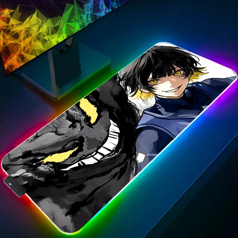 LED Mouse Pad B-blue Lock High cost-effective RGB Mouse Pad With Exclusive Desktop Decoration And Unique Design 90X40 Mouse Pad