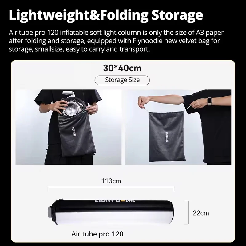 NEW Flynoodle Air Tube Pro 120 Light Bank Softbox for Aputure Nanlite Godox ZHIYUN COLBOR LED Video Light Diffuser Accessories