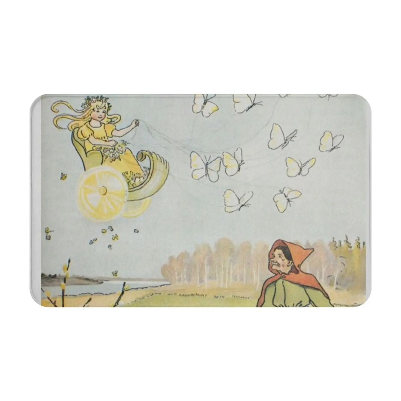 “The Arrival Of The Spring Fairy” By Elsa Beskow ( 1924 ) Soft Foot Pad Room Goods Rug Carpet Spring Fairy Elsa Beskow Vintage