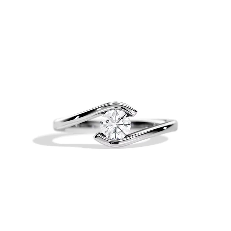 

0.5 Carat Gold Diamond Ring Unique Engagement Bypass Ring Lab Grown Diamond Ring