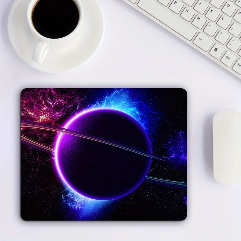 Blue and purple Space Design Small Mouse Pad 180x220MM desk mat Home Office decor Laptop PC accessories Non-slip rubber portable