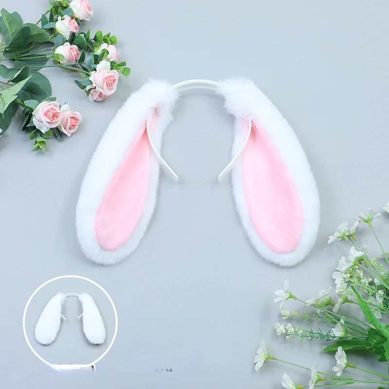 Kawaii – accessoires de cheveux pour femmes et filles, oreilles tombantes, lapin mignon, en peluche, épingle à cheveux Lolita Cosplay